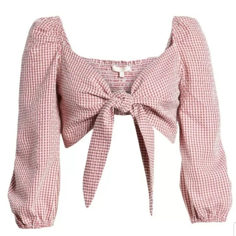 Wayf outfit Crop Top & Pants Gingham Print 2 piece